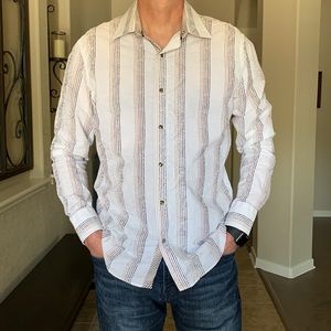 Johnston & Murphy Printed Cotton Slim Fit Shirt - Like New Condition.